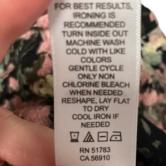 Maurices Black Floral Babydoll Mini Dress Women's Size XL - Picture 8 of 8